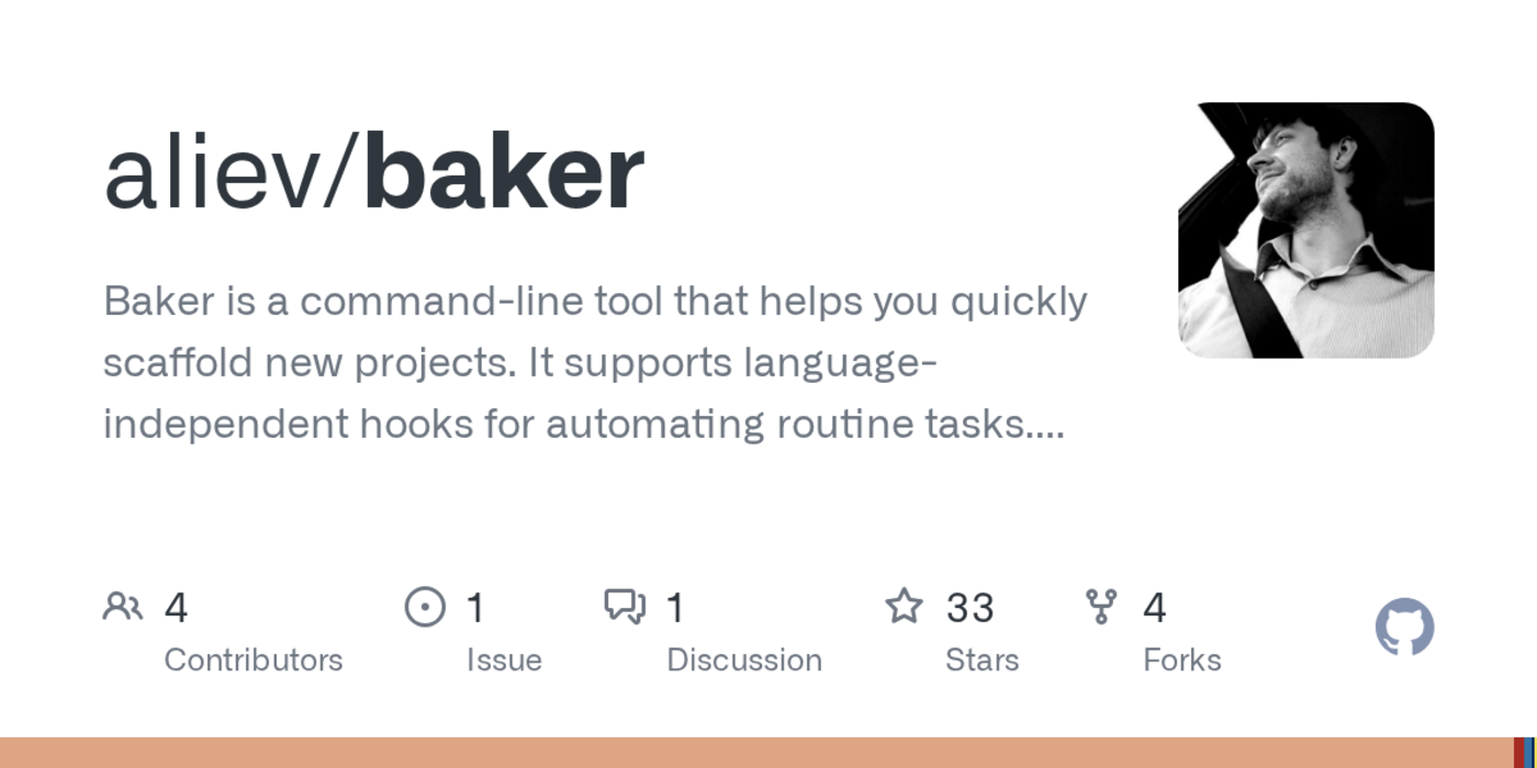 baker languageagnostic project scaffolder with hooks rust