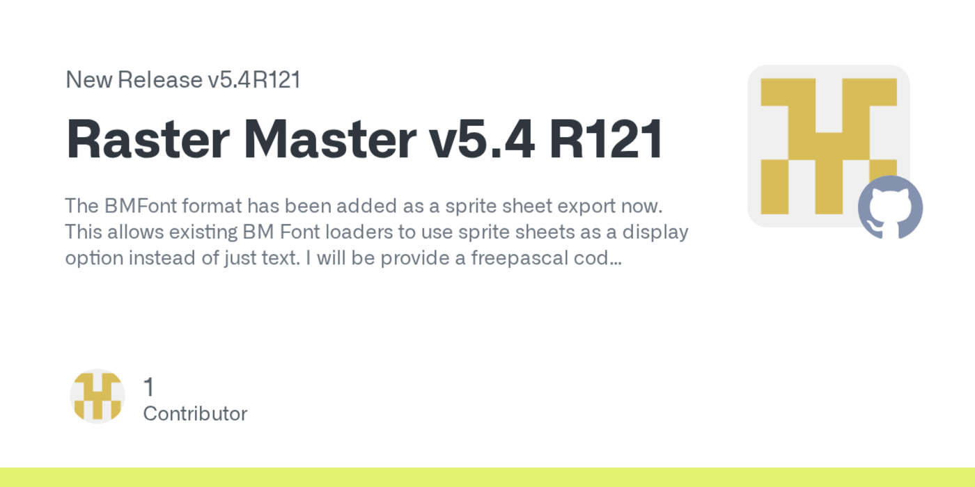raster master v54 spritetilemap editor 88 stars on github