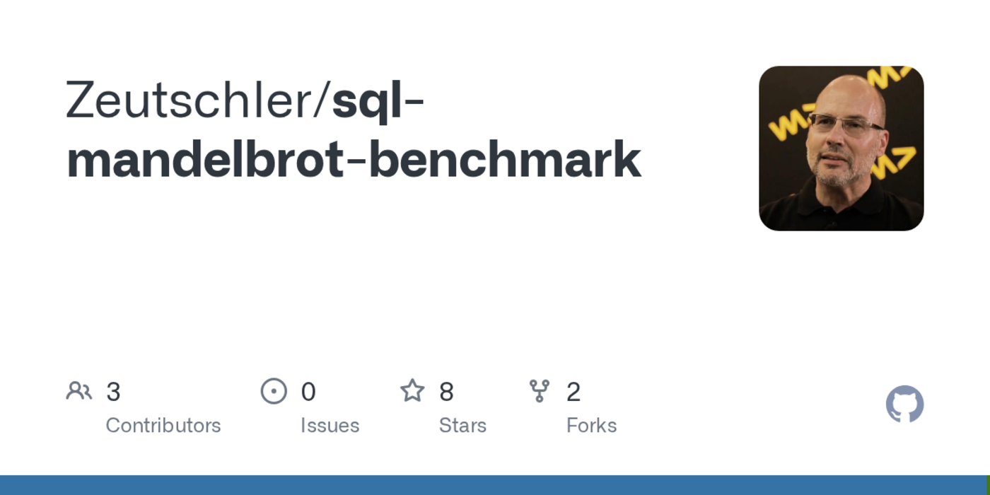 sql mandelbrot benchmark