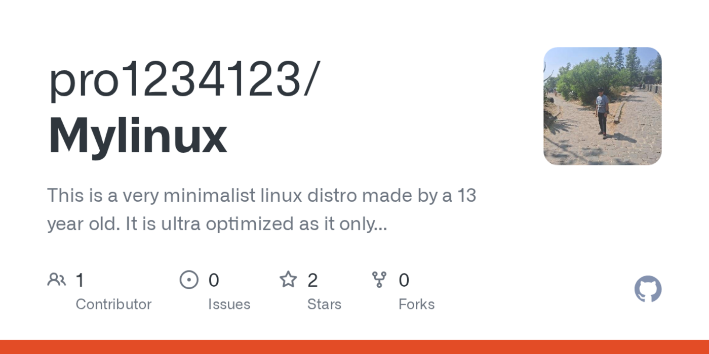 show hn mylinux a minimalist disro by a 13 year old