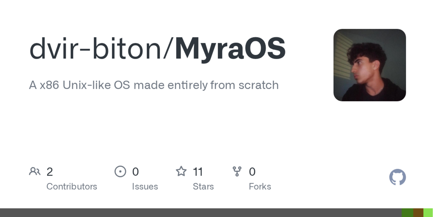 show hn myraos my 32bit operating system in c and asm hack club project