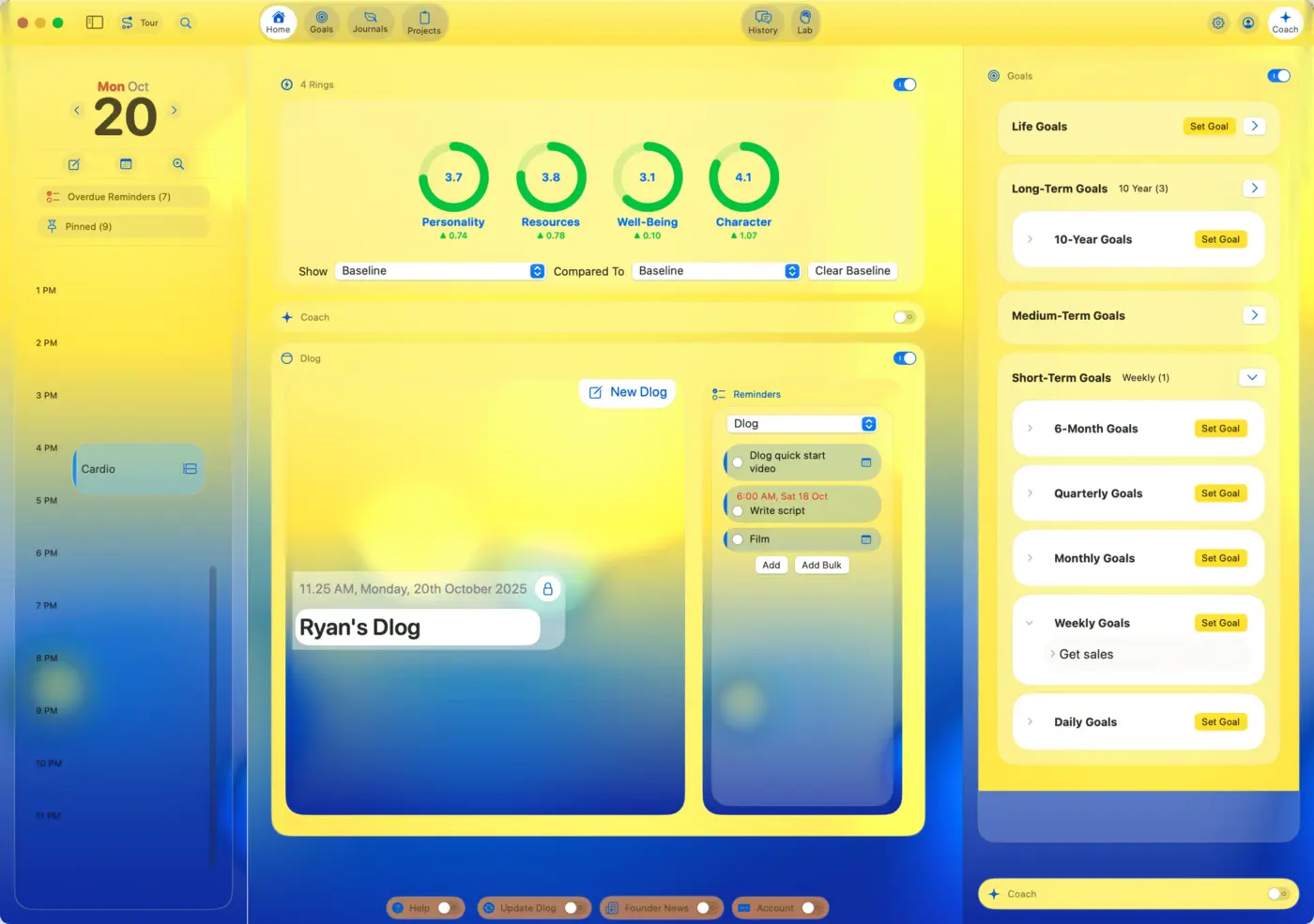 show hn dlog journaling and ai coach that learns what drives wellbeing mac