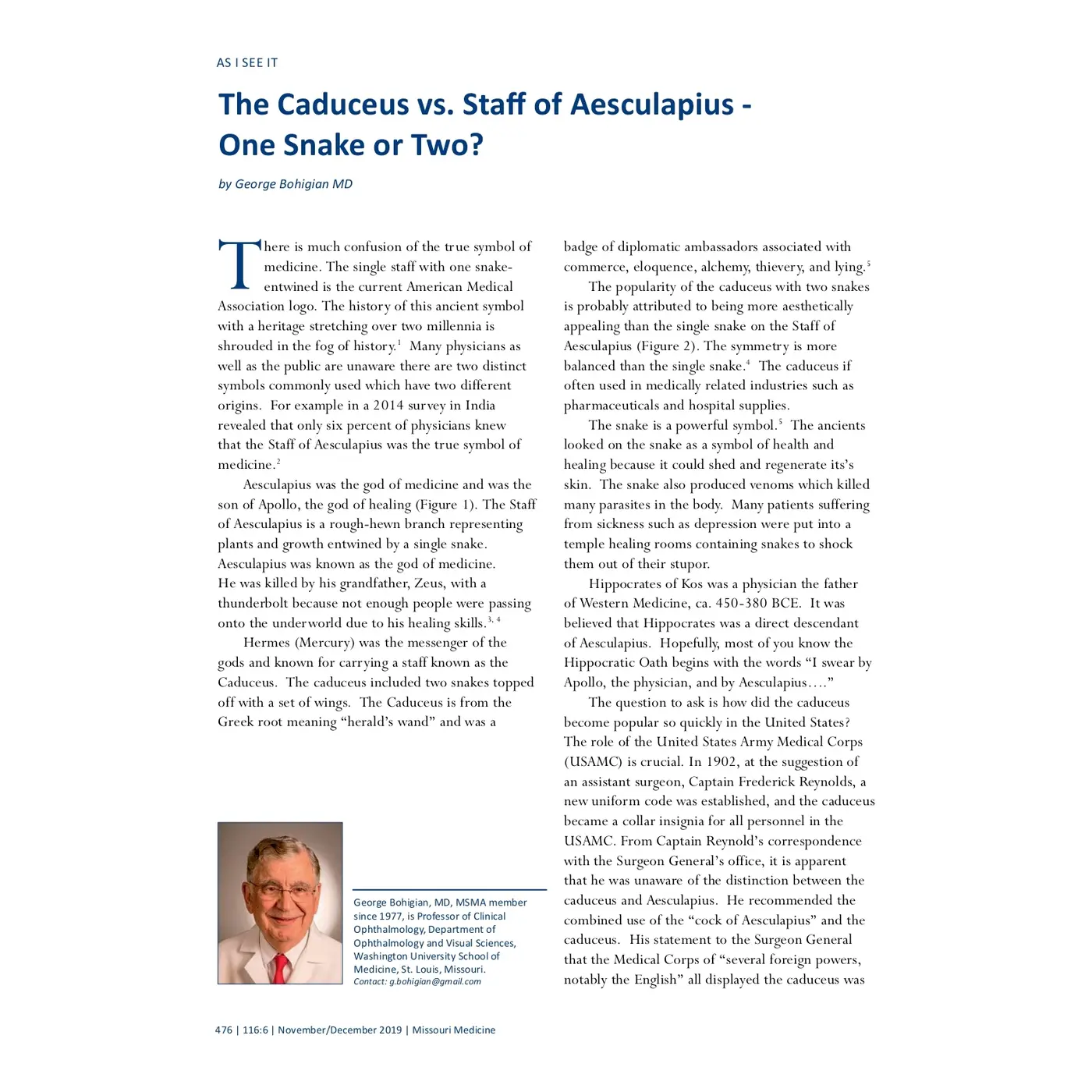 caduceus vs staff of aesculapius one snake or two