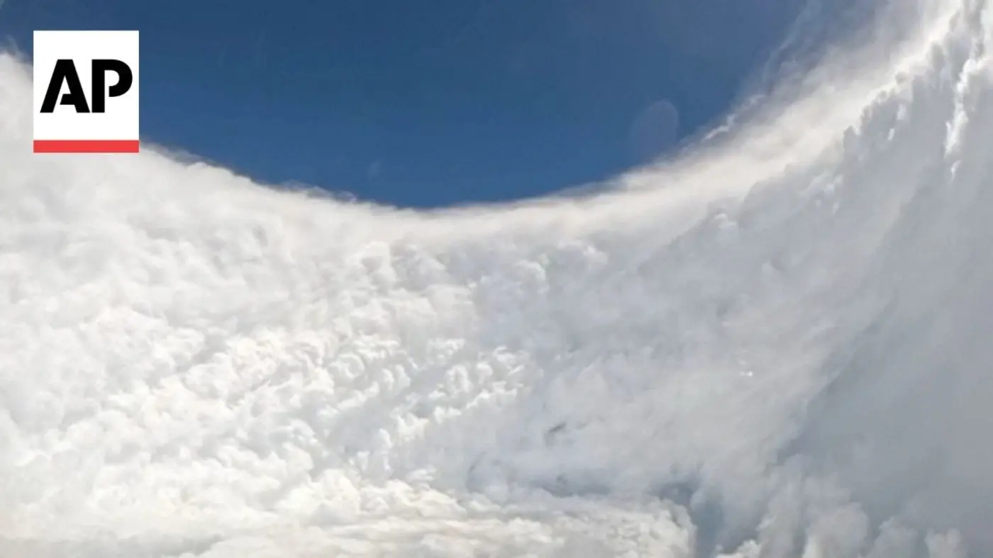 us air force video shows the eye of hurricane melissa video