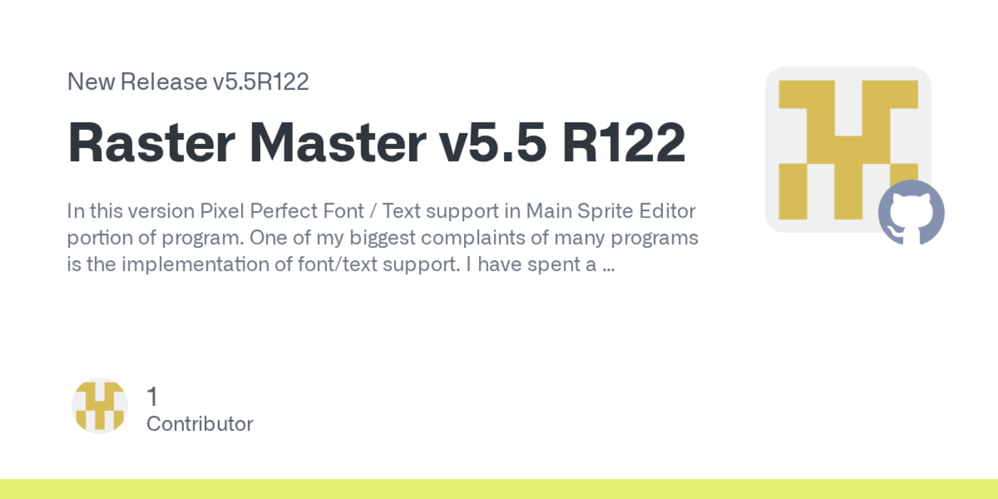 raster master v55 spritetilemap editor 91 stars on github