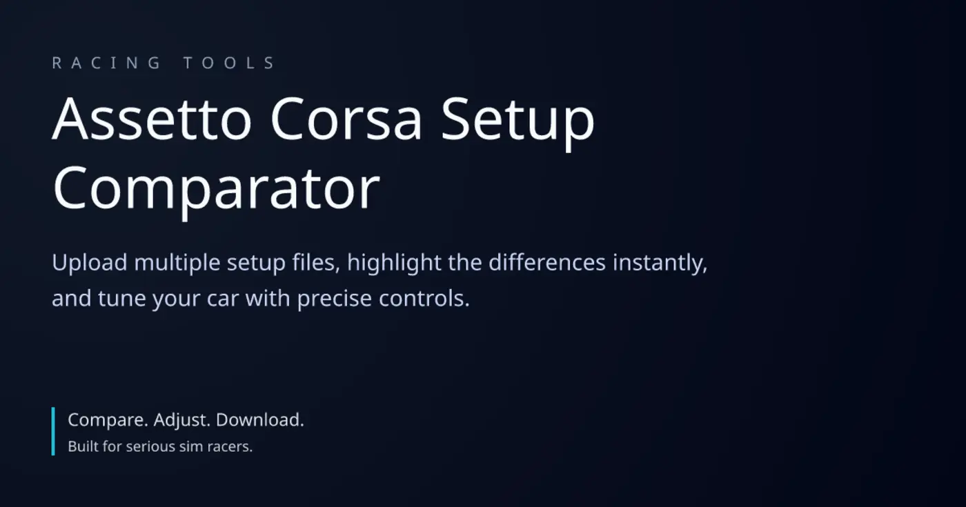 show hn assetto corsa setup comparison tool