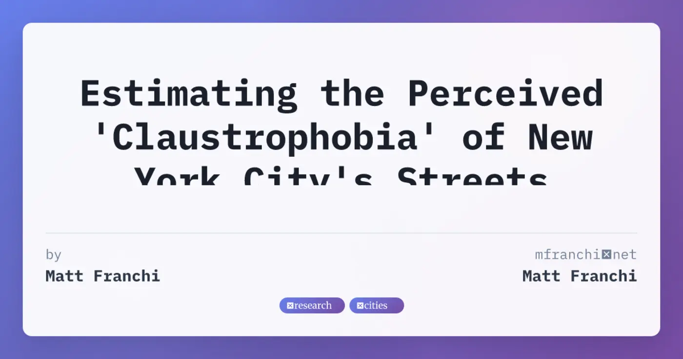 estimating the perceived x27claustrophobiax27 of new york cityx27s streets