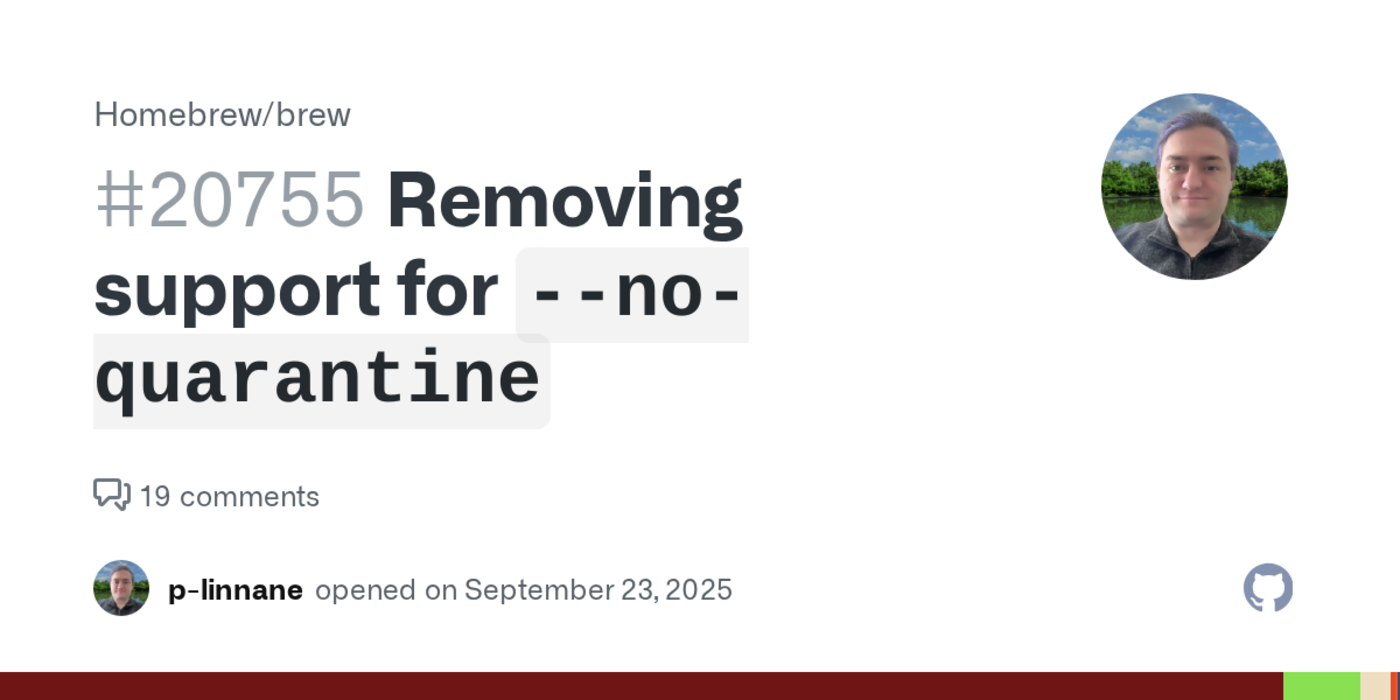 homebrew no longer allows bypassing gatekeeper for unsignedunnotarized software
