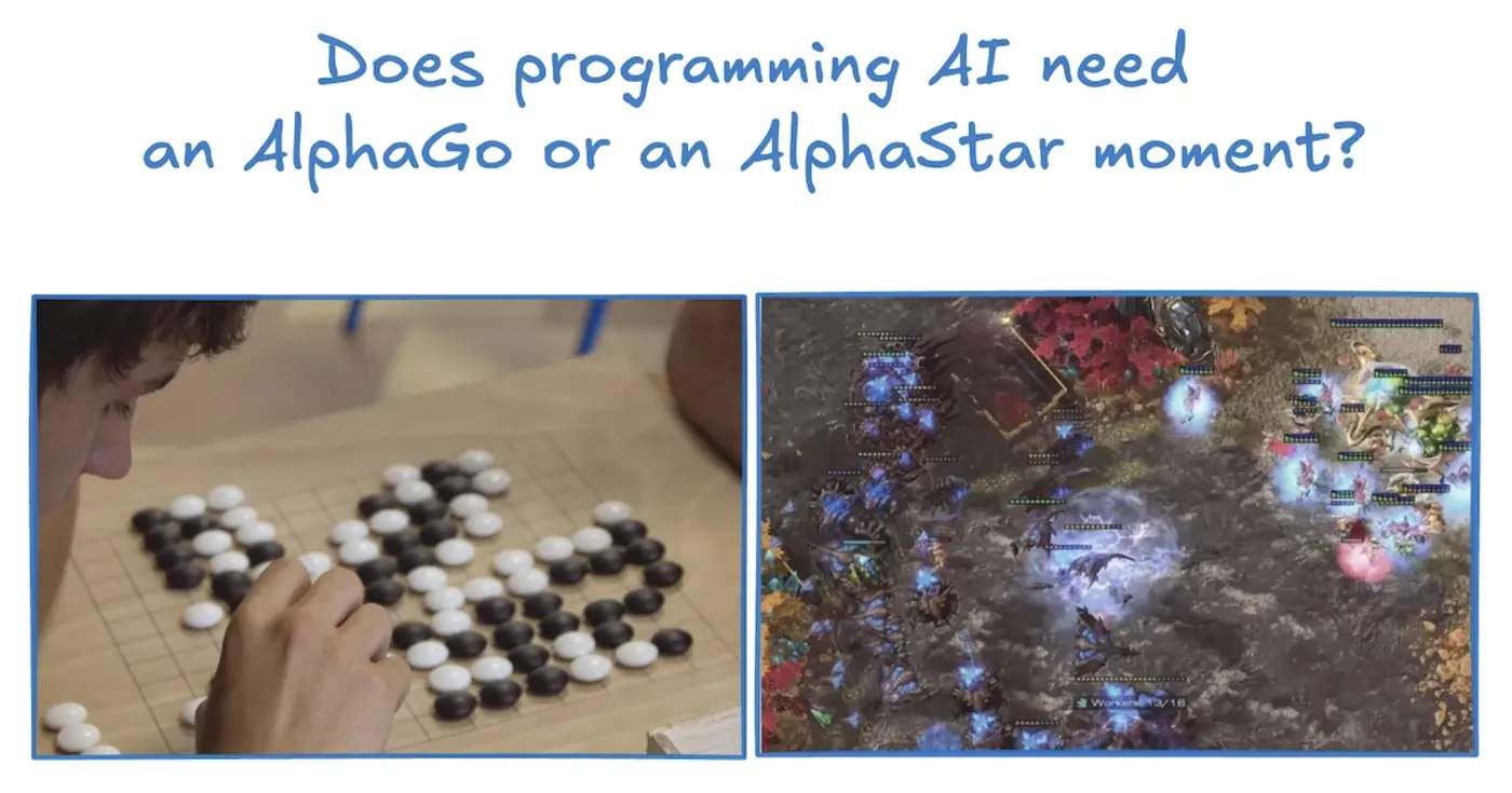 ai for coding is still playing go not starcraft