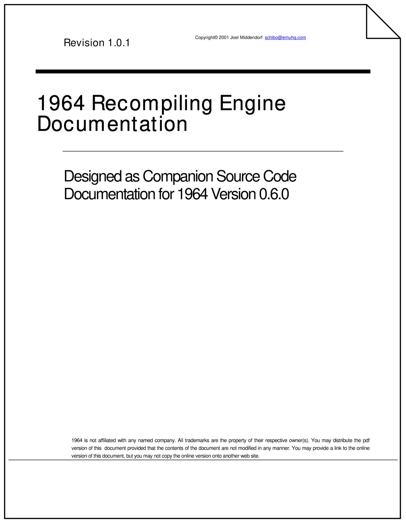 1964 recompiling engine documentation 2001 pdf