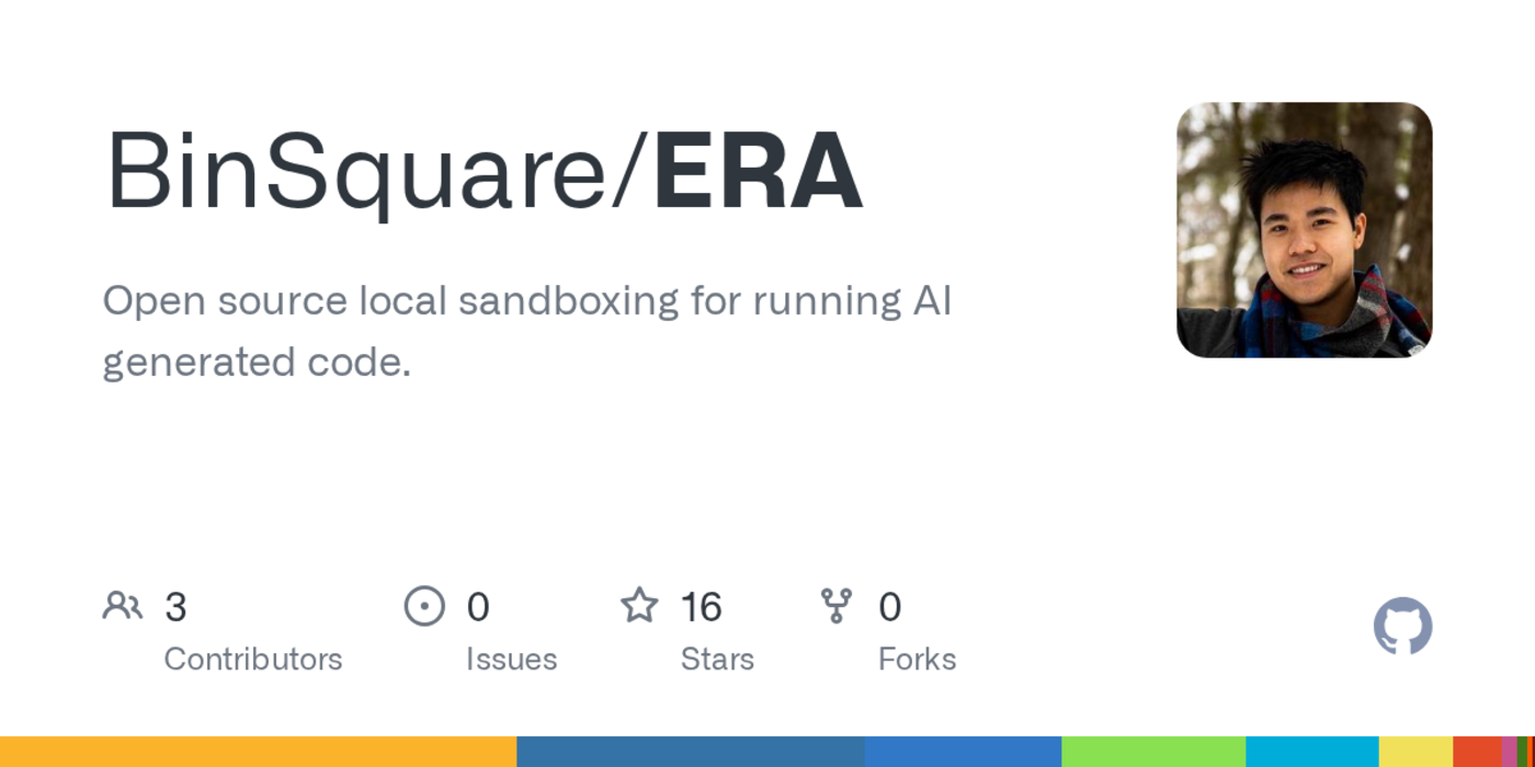 show hn era opensource local sandbox for ai agents