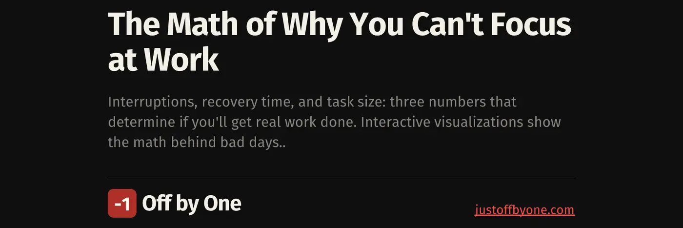 the math of why you canx27t focus at work