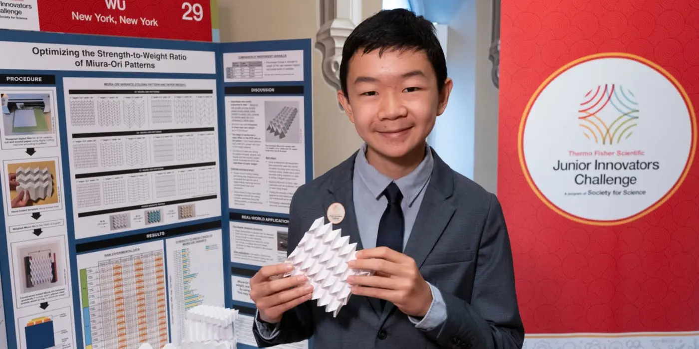 14yo won 25k for origami discovered pattern that holds 10k times its weight