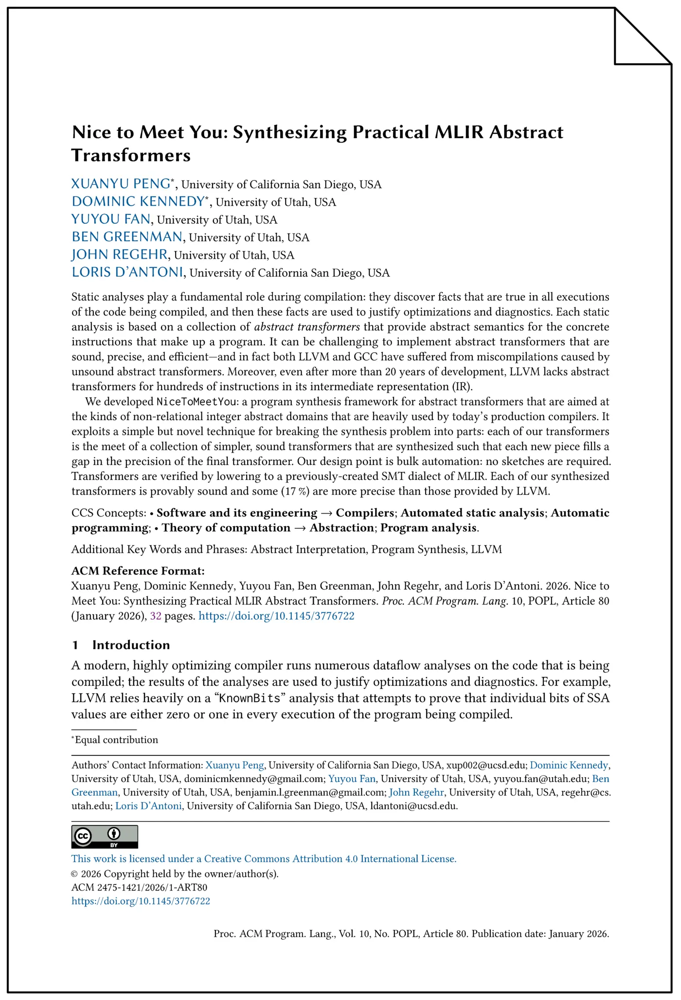 nice to meet you synthesizing practical mlir abstract transformers pdf