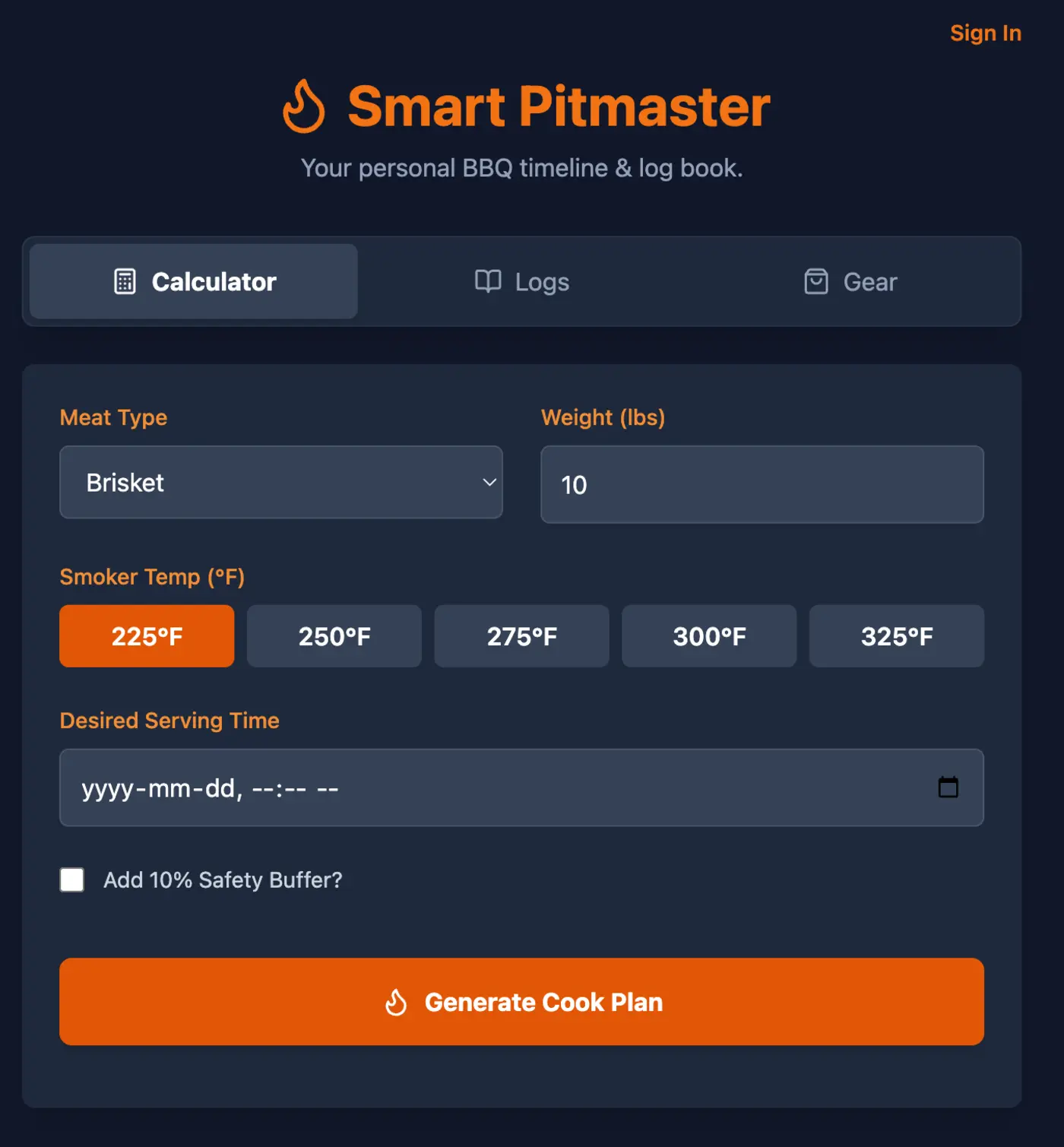 smart pitmaster a reversescheduling calculator for smoking meat