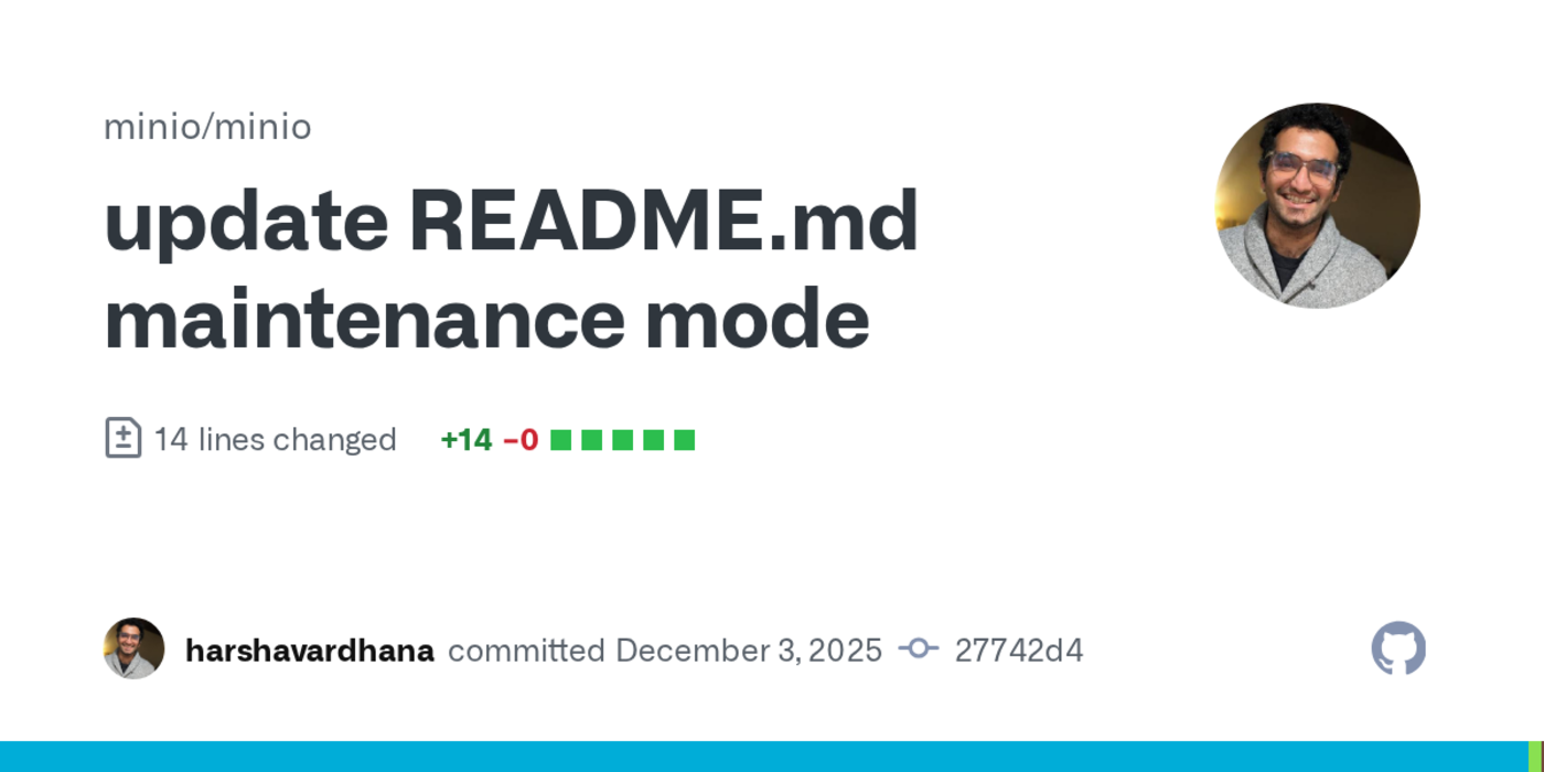 minio is now in maintenancemode