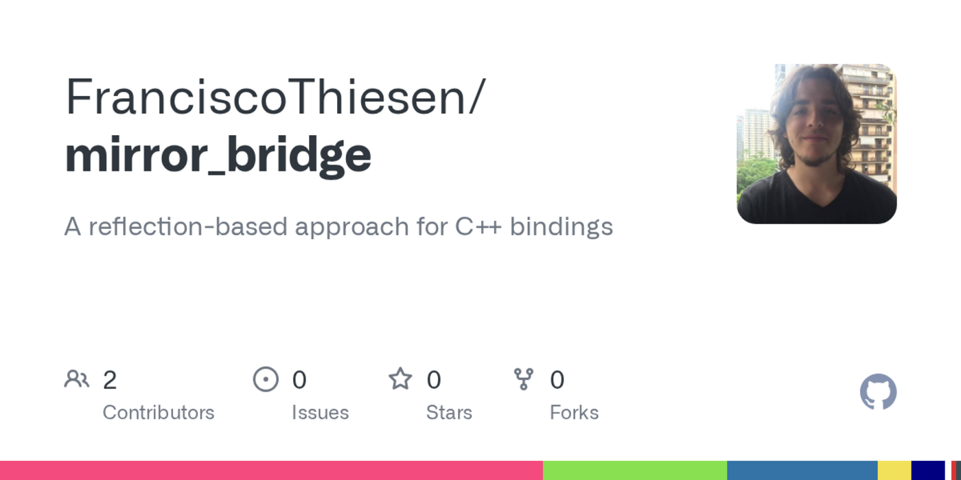 show hn mirrorbridge c reflection powered python binding generation