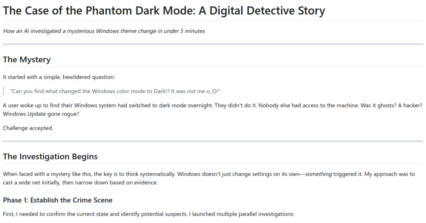 dark mode mystery windows 11