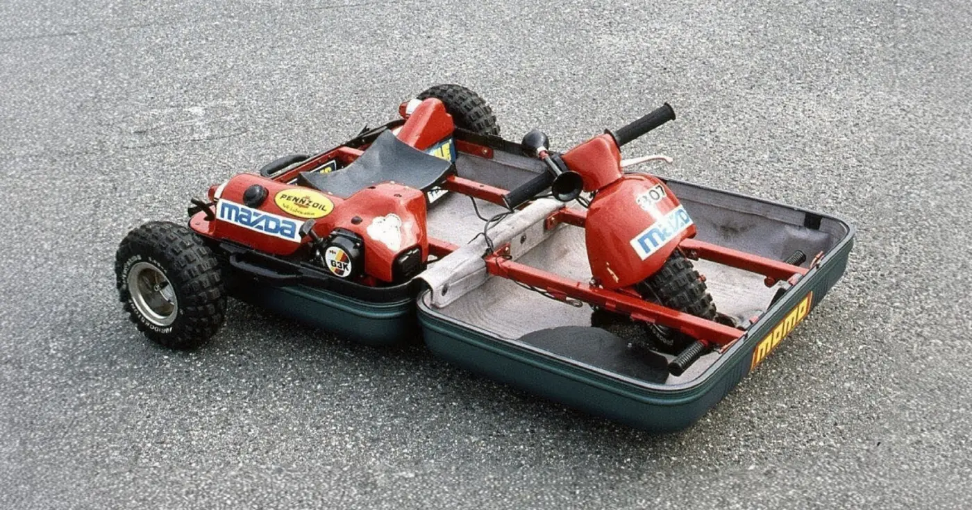 mazda suitcase car a portable threewheeled vehicle that fits in the luggage