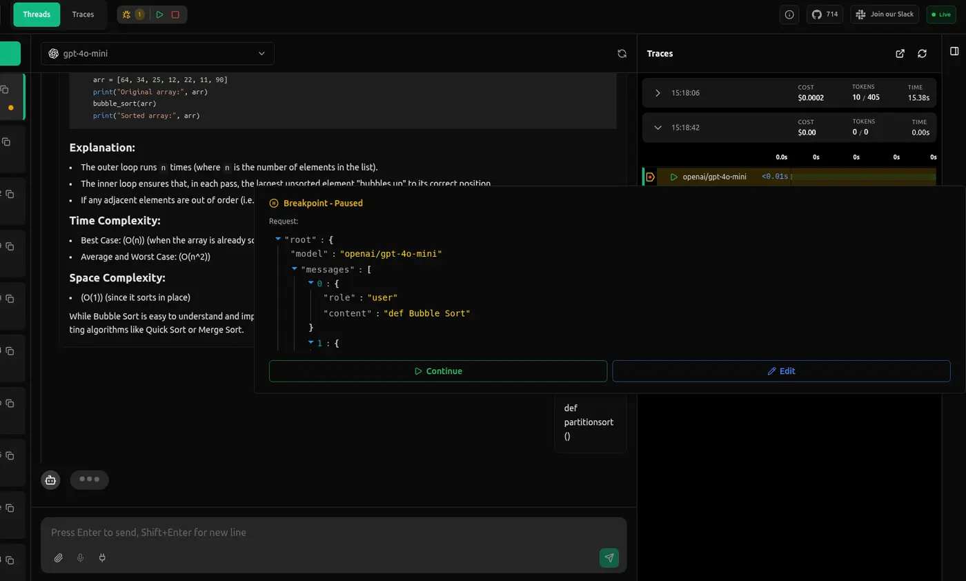 debug mode for llms in vllora