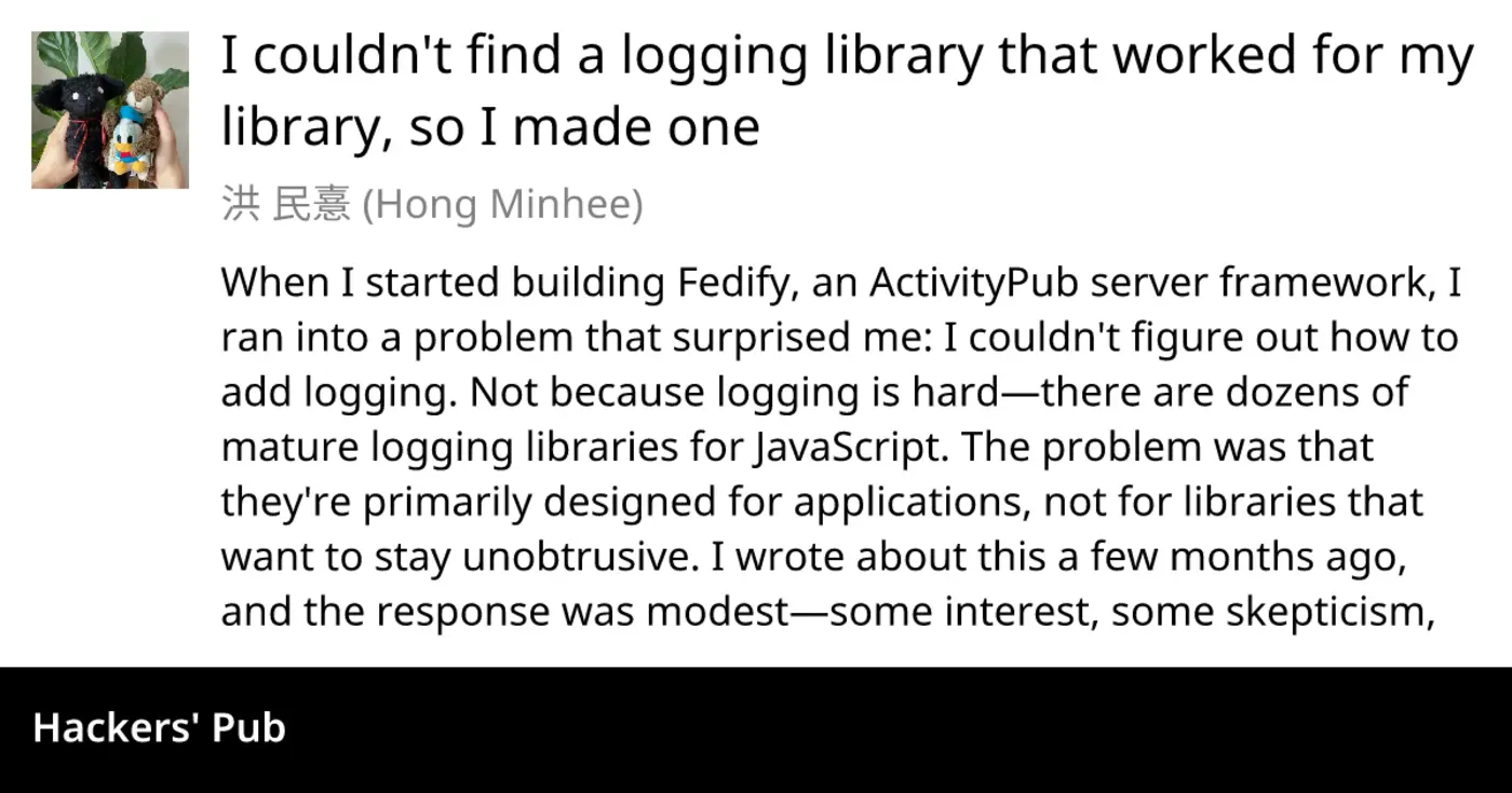 i couldnx27t find a logging library that worked for my library so i made one