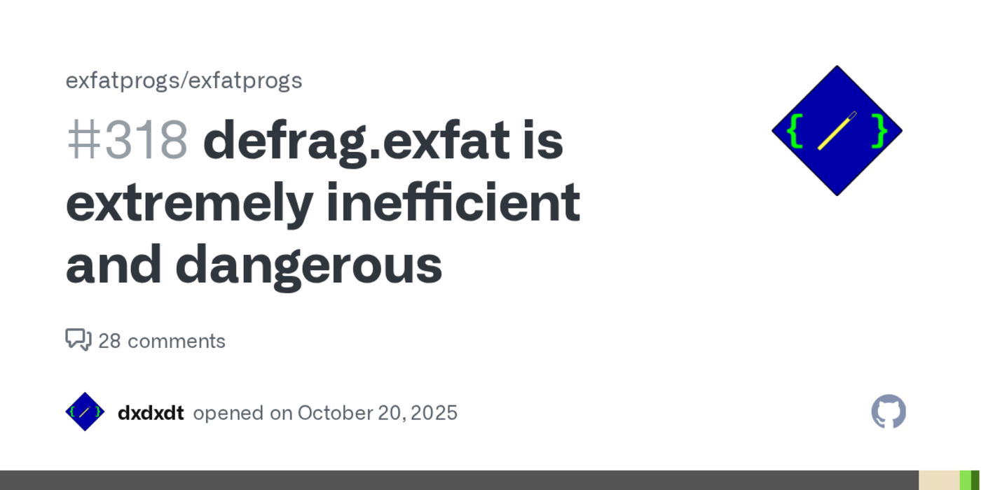 defragexfat is inefficient and dangerous