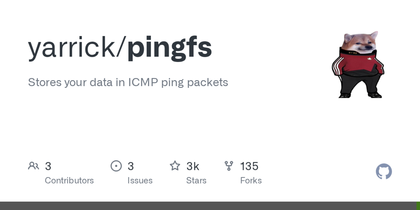 pingfs stores your data in icmp ping packets