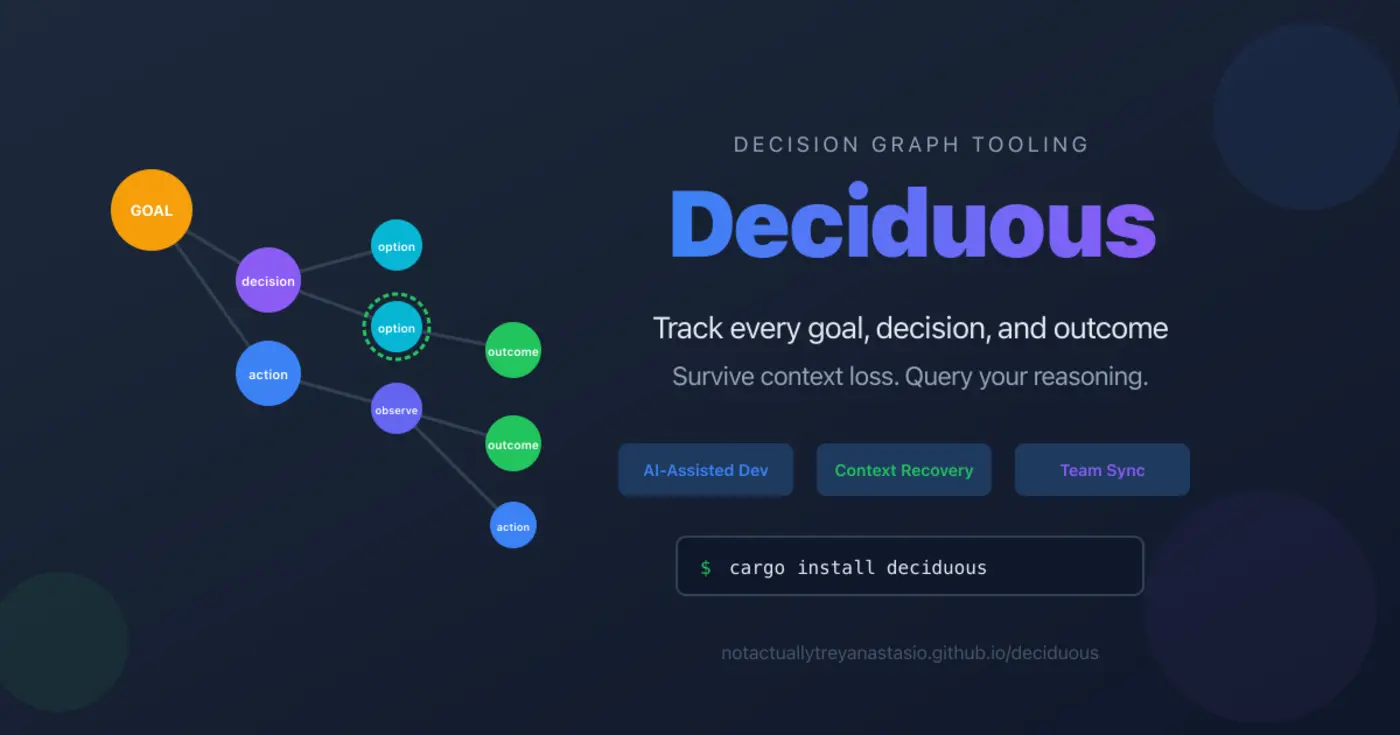 deciduous better programming with llms using a living memory and decision graph