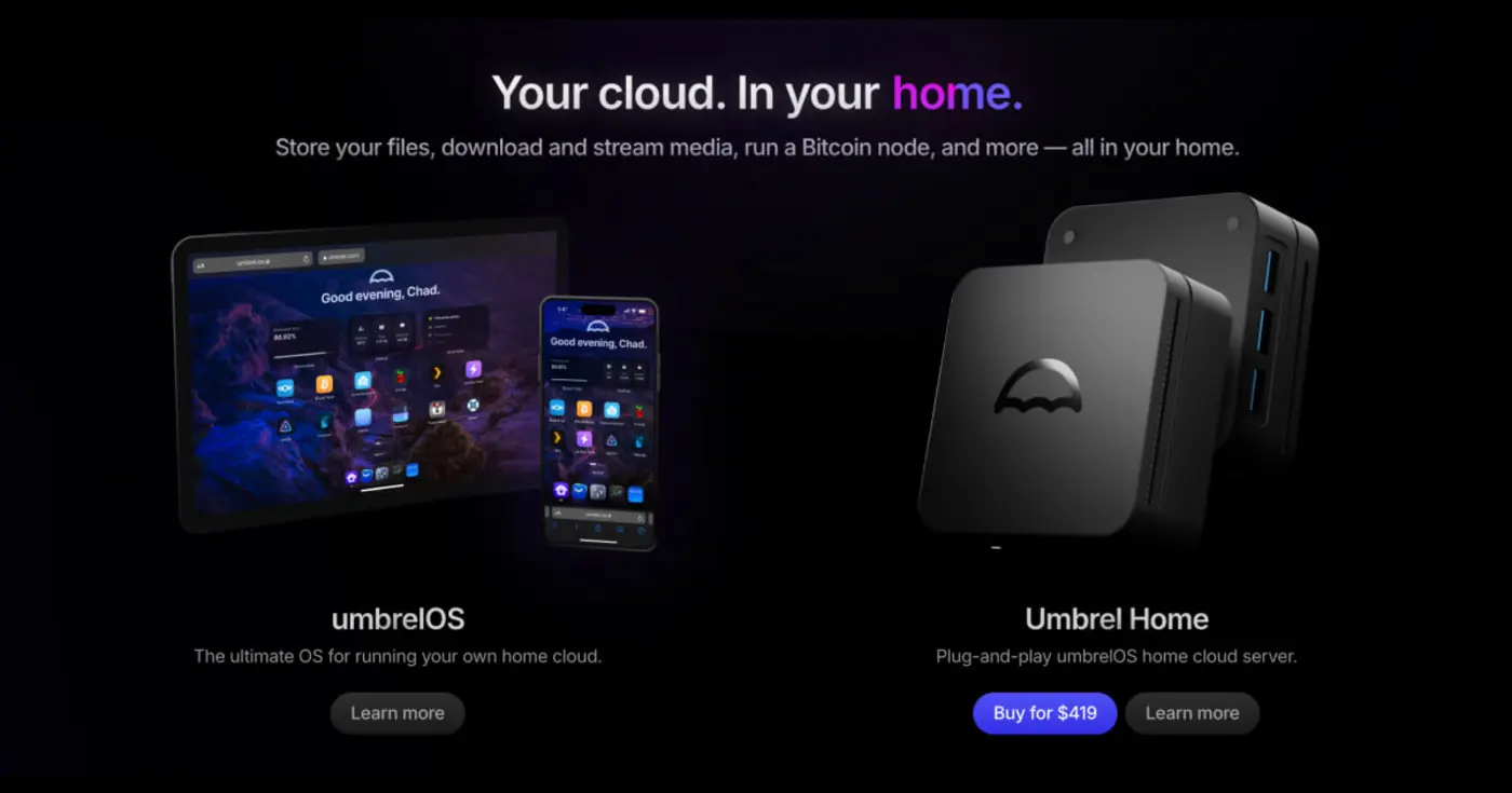 umbrel opensource personal cloud