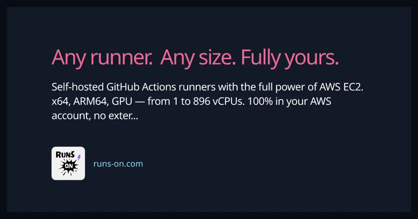 runson selfhosted github actions runners with the full power of aws ec2