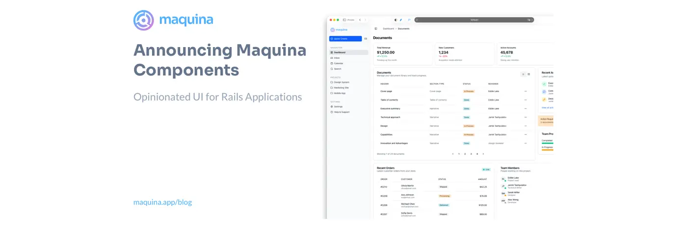 maquina components opinionated ul for rails applications