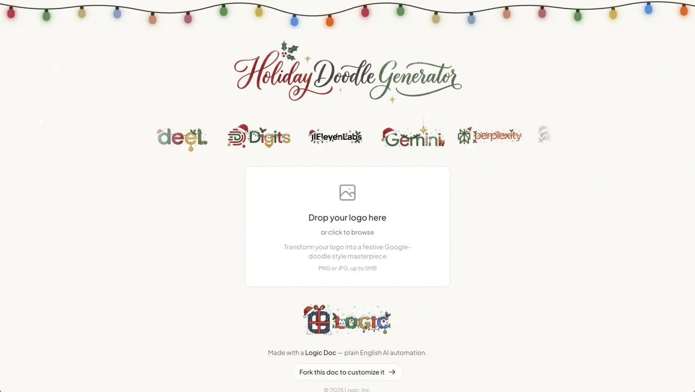 show hn turn your startup logo into a holiday google doodle