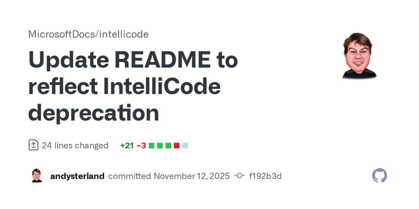 deprecating the vs code intellicode extensions