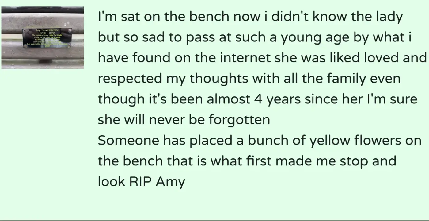 why do people leave comments on openbenches