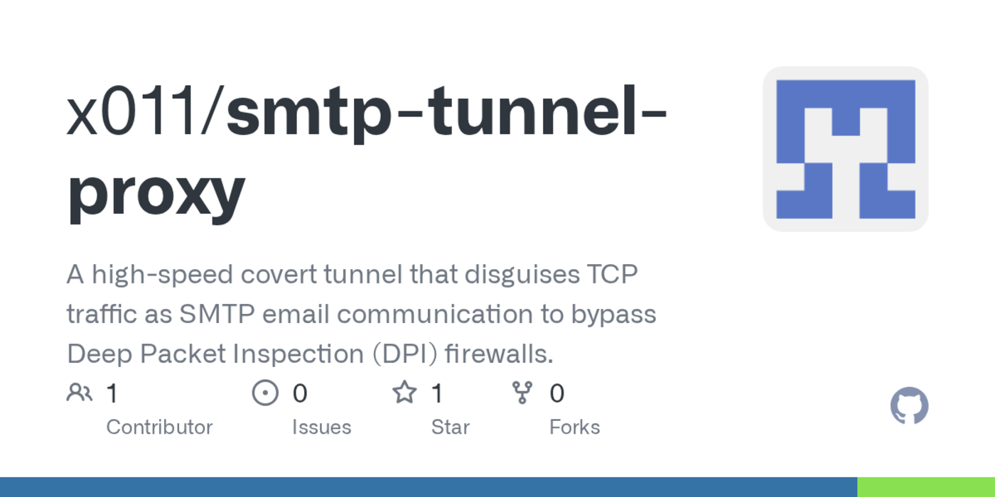 show hn smtp tunnel a socks5 proxy disguised as email traffic to bypass dpi