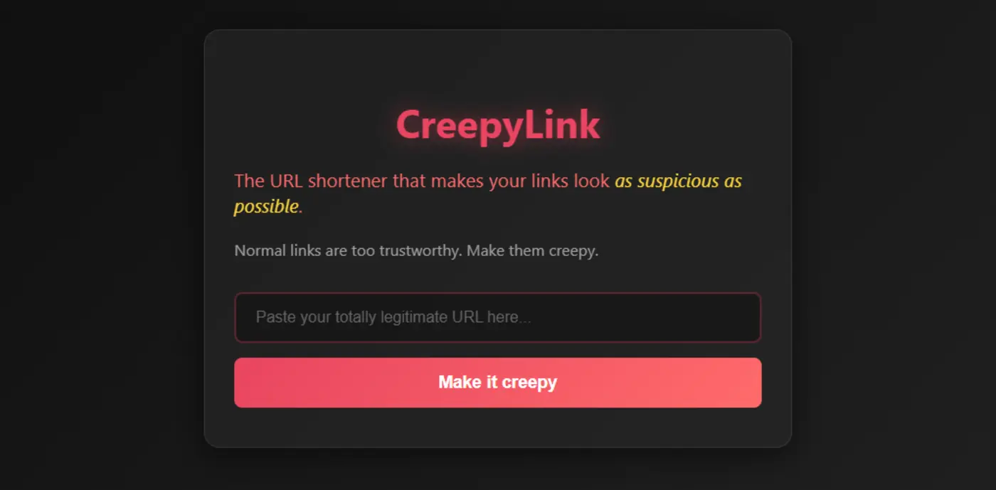 the url shortener that makes your links look as suspicious as possible