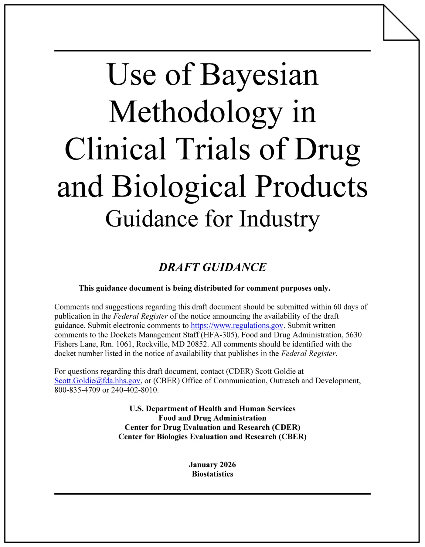 use of bayesian methodology in clinical trials of drug and biological products