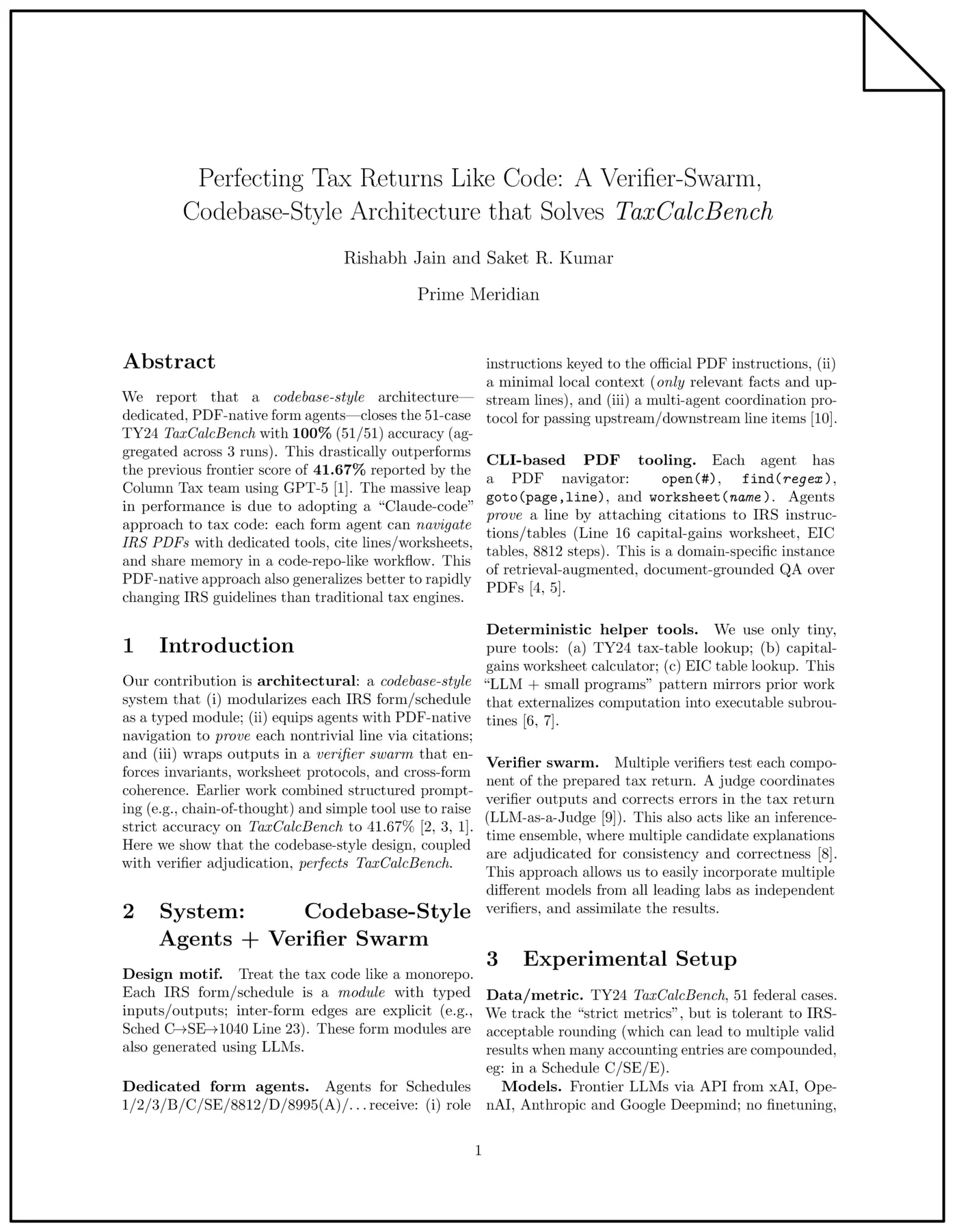 solving taxcalcbench llms solve taxes by navigating irs taxcode like a codebase pdf