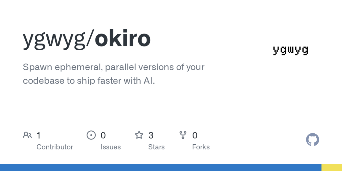 show hn okiro spin up ephemeral codebases for parallel ai coding