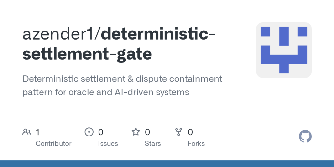 deterministic settlement and dispute containment for oraclebased system