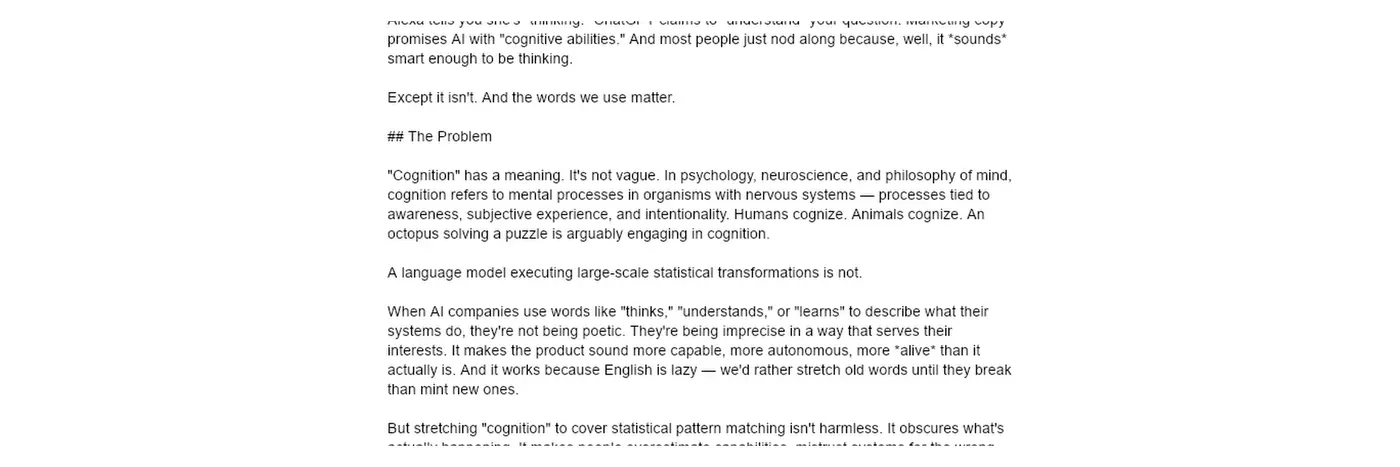 why ai doesnx27t think we need to stop calling it quotcognitionquot