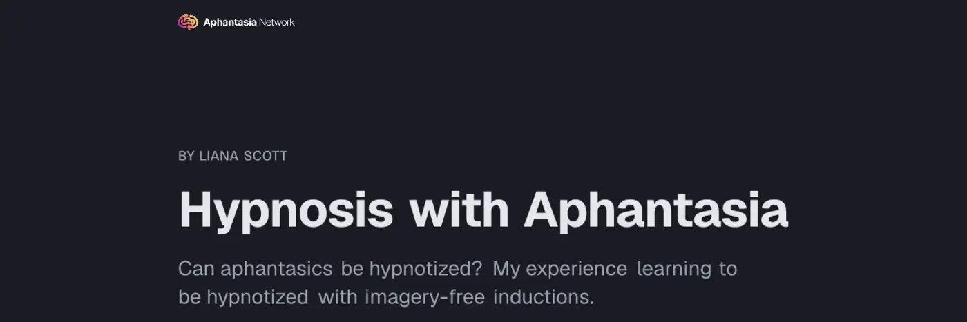 hypnosis with aphantasia