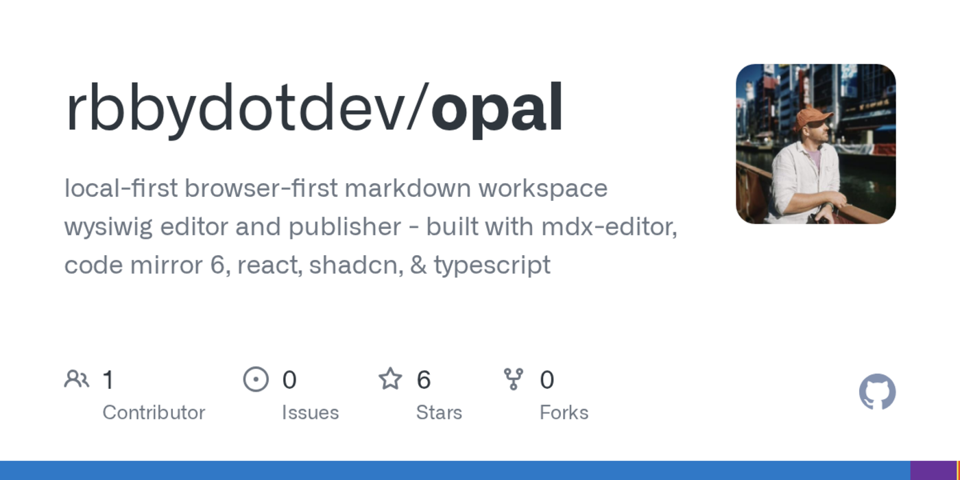 show hn opal editor free obsidian alternative for markdown and site publishing