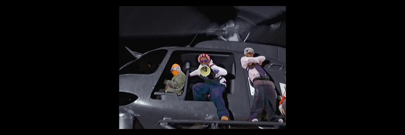 gaussian splatting aap rocky helicopter music video