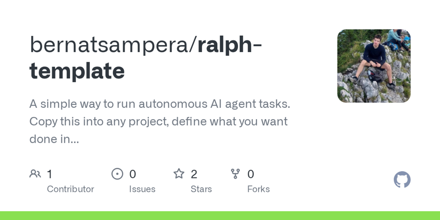 show hn ralphtemplate autonomous ai agent loop in a single folder