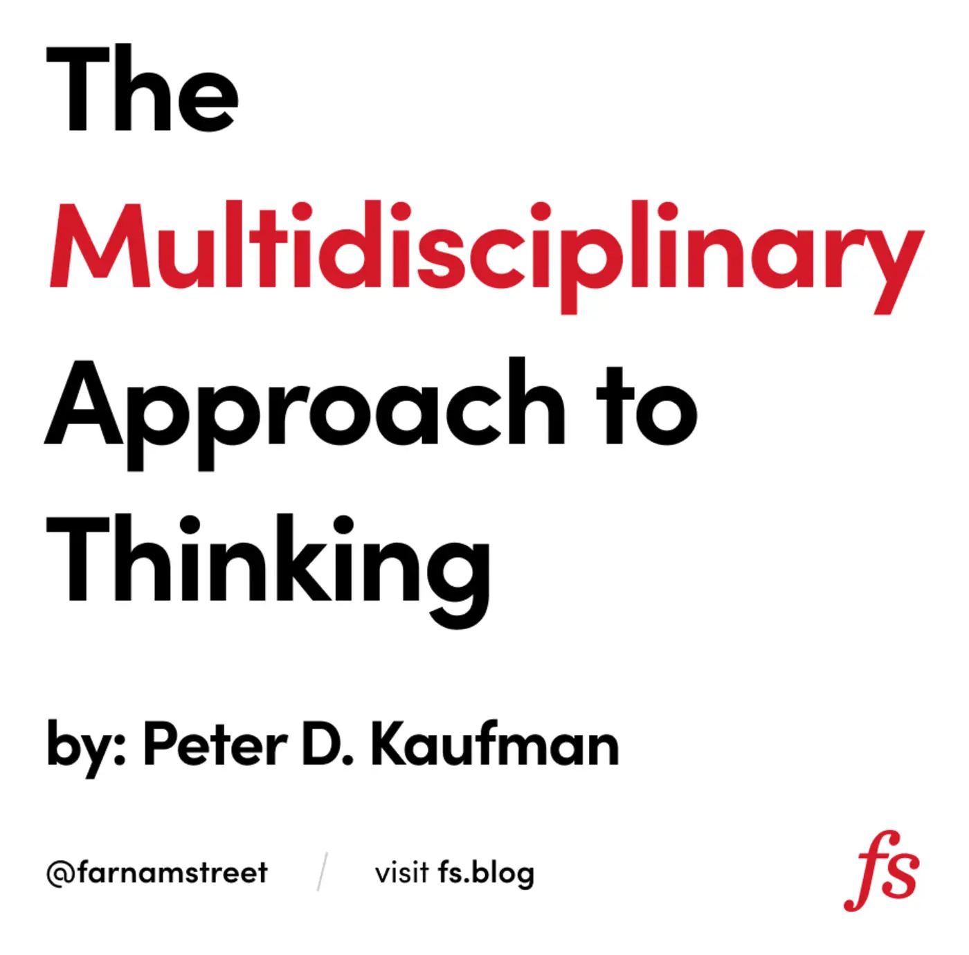 the multidisciplinary approach to thinking