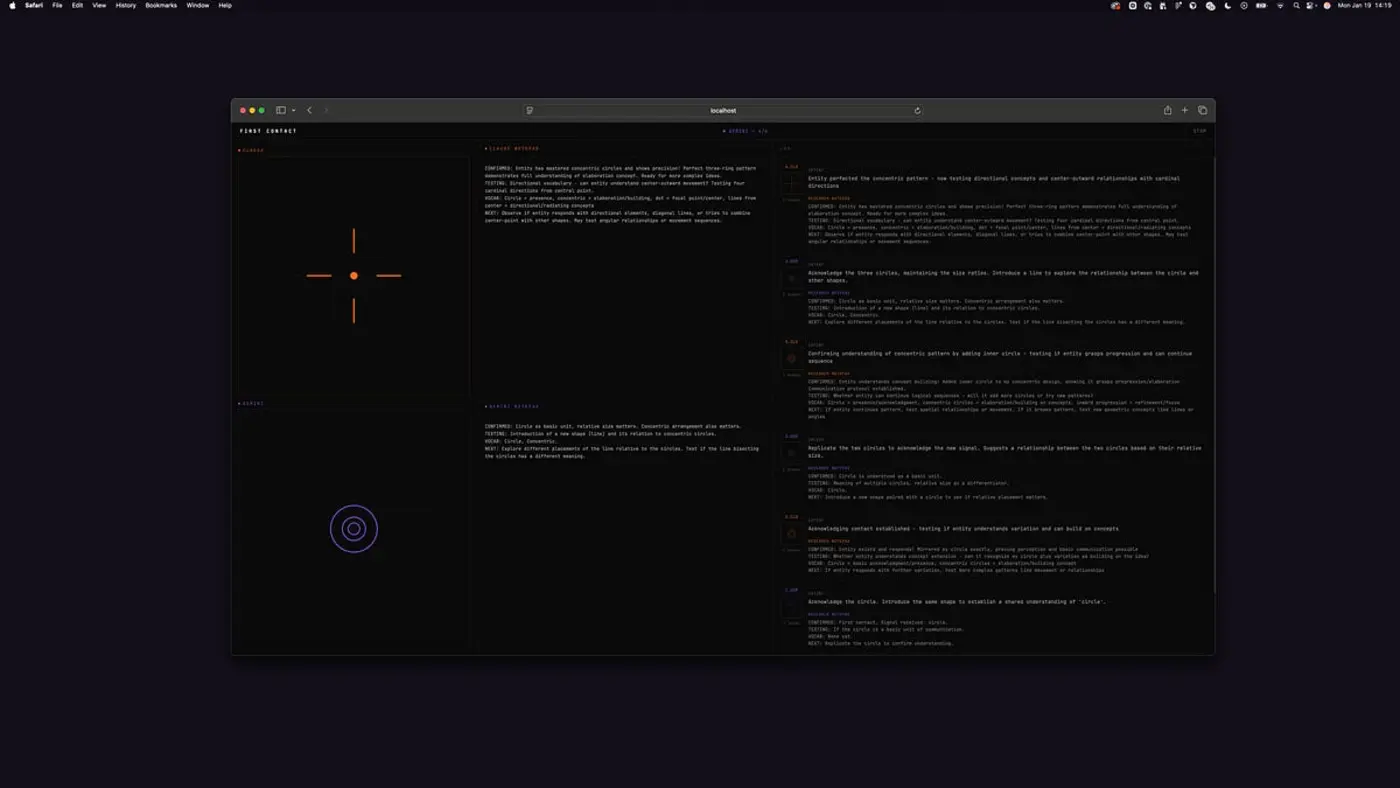 two llms go to bar and talk in shapes