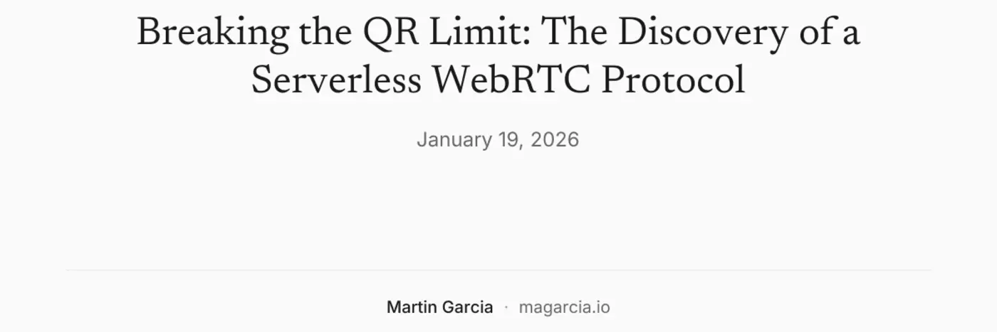 a serverless webrtc signaling protocol using qr codes