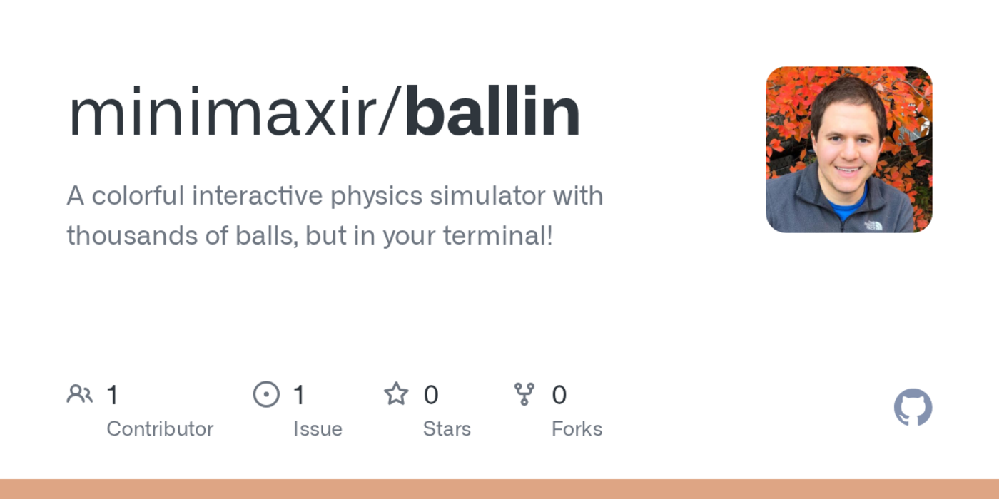 show hn an interactive physics simulator with 1000x27s of balls in your terminal