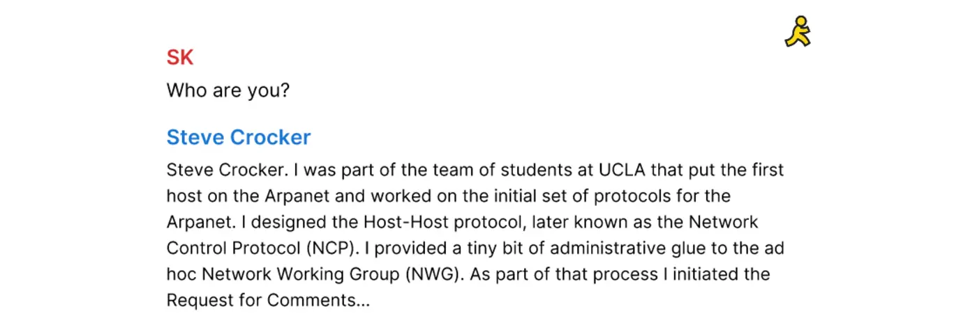 short aimstyle interviews with technologists who helped create the internet